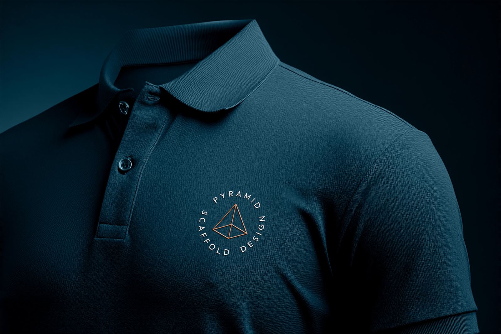 Pyramid badge on a polo shirt