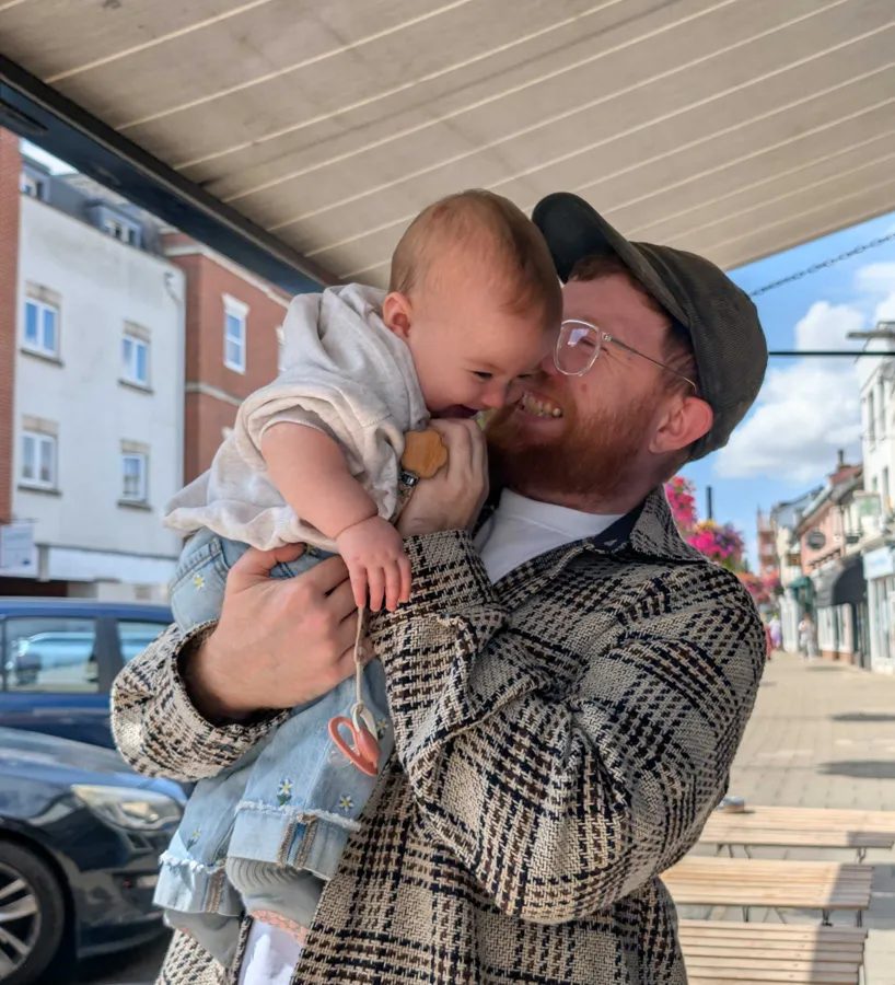Chris England with his daughter