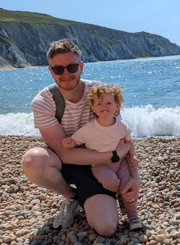 Stew McNicol with his daughter