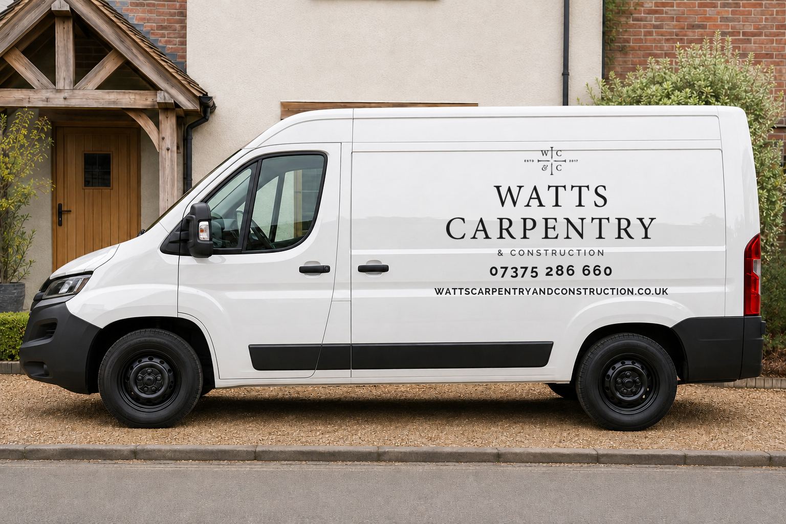 Watts Carpentry + Construction van